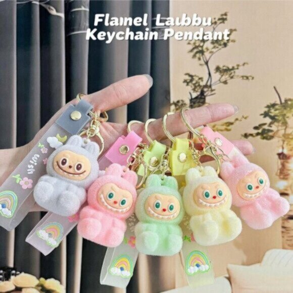 New Cute Light Blue Laboo Bunny Keychain - Picture 2 of 2